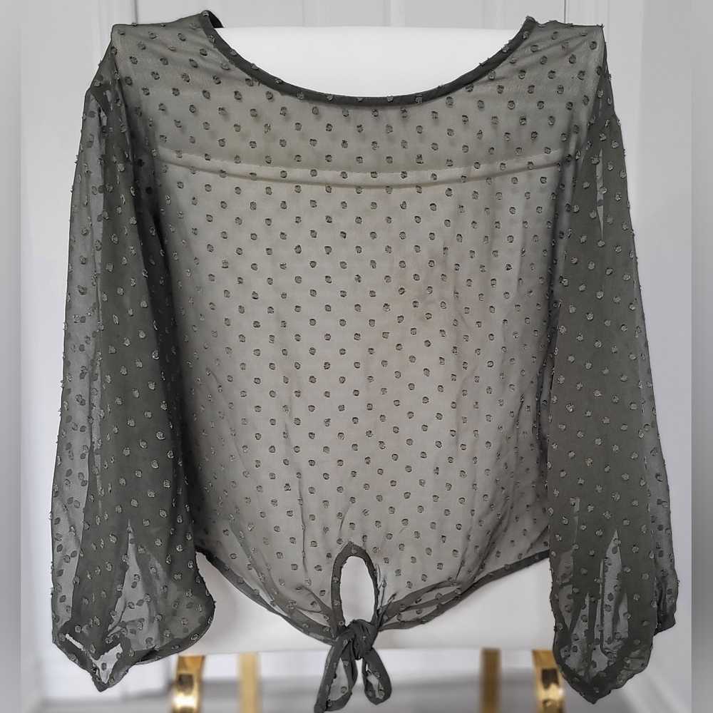 Guess Sheer Green Blouse, Size M